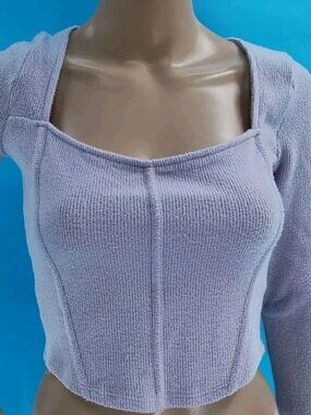 Lush Lilac Cropped Sweater Shirt Size XS NWOT